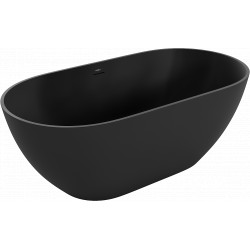 Luxury Rimini szabadon álló fürdökád öntött márvány  150 x 75 cm, fekete mat - 57241507570 Térben álló kád Térben álló kád Luxury