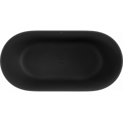 Luxury Rimini szabadon álló fürdökád öntött márvány  150 x 75 cm, fekete mat - 57241507570 Térben álló kád