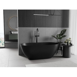 Luxury Rimini szabadon álló fürdökád öntött márvány  150 x 75 cm, fekete mat - 57241507570 Térben álló kád Térben álló kád Luxury
