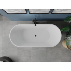 Luxury Luna szabadon álló fürdökád akril  180 x 80 cm, fehér/fekete,  leeresztö   fekete - 52031808075-B Térben álló kád