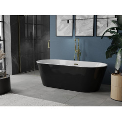 Luxury Luna szabadon álló fürdökád akril  180 x 80 cm, fehér/fekete,  leeresztö arany - 52031808075-G Térben álló kád Térben álló kád Luxury
