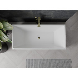 Luxury Nita szabadon álló fürdökád akril  170 x 80 cm, fehér,  leeresztö arany - 52091708000-G Térben álló kád