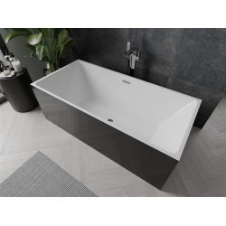 Luxury Nita szabadon álló fürdökád akril  170 x 80 cm, fehér/fekete,  leeresztö  króm - 52091708075 Térben álló kád