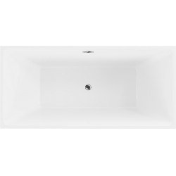 Luxury Nita szabadon álló fürdökád akril  170 x 80 cm, fehér/fekete,  leeresztö  króm - 52091708075 Térben álló kád