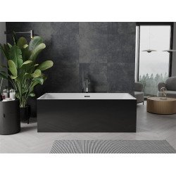 Luxury Nita szabadon álló fürdökád akril  170 x 80 cm, fehér/fekete,  leeresztö  króm - 52091708075 Térben álló kád Térben álló kád Luxury