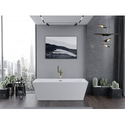 Luxury Lita szabadon álló fürdökád akril  170 x 75 cm, fehér,  leeresztö arany - 52121707500-G Térben álló kád Térben álló kád Luxury
