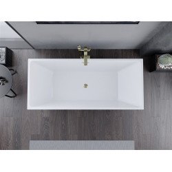 Luxury Lita szabadon álló fürdökád akril  170 x 75 cm, fehér,  leeresztö arany - 52121707500-G Térben álló kád