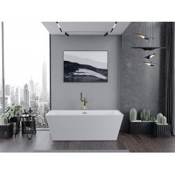 Luxury Lita szabadon álló fürdökád akril  170 x 75 cm, fehér,  leeresztö arany - 52121707500-G Térben álló kád Térben álló kád Luxury