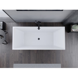 Luxury Lita szabadon álló fürdökád akril  170 x 75 cm, fehér/fekete,  leeresztö   fekete - 52121707575-B Térben álló kád
