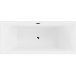 Luxury Lita szabadon álló fürdökád akril  170 x 75 cm, fehér/fekete,  leeresztö arany - 52121707575-G Térben álló kád