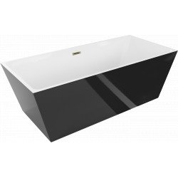 Luxury Lita szabadon álló fürdökád akril  170 x 75 cm, fehér/fekete,  leeresztö arany - 52121707575-G Térben álló kád Térben álló kád Luxury