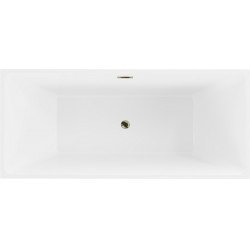Luxury Lita szabadon álló fürdökád akril  170 x 75 cm, fehér/fekete,  leeresztö arany - 52121707575-G Térben álló kád
