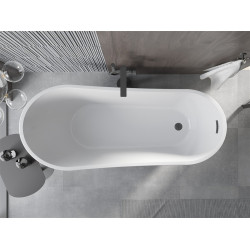 Luxury Alta szabadon álló fürdökád akril  170 x 75 cm, fehér,  leeresztö   fekete - 52141707500-B Térben álló kád