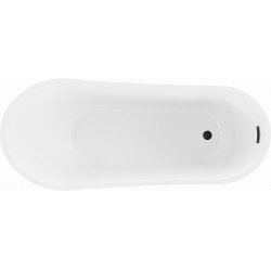 Luxury Alta szabadon álló fürdökád akril  170 x 75 cm, fehér,  leeresztö   fekete - 52141707500-B Térben álló kád