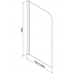 Mexen Felix Kádparaván 1 részes 70 x 140 cm,  átlátszó nano, króm - 890-070-001-01-00 Kádparaván