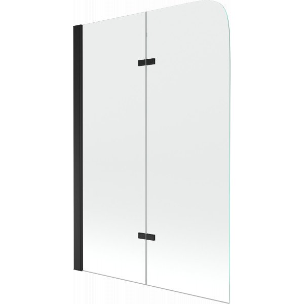 Mexen Felix Kádparaván 2 részes 80 x 140 cm,  átlátszó nano, fekete - 890-080-002-70-00 Kádparaván