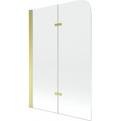 Mexen Felix Kádparaván 2 részes 100 x 140 cm,  átlátszó nano, arany - 890-100-002-50-00 Kádparaván Fürdökád Mexen