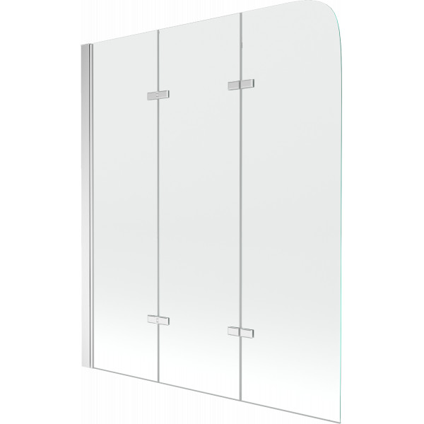 Mexen Felix Kádparaván 3 részes 120 x 140 cm,  átlátszó nano, króm - 890-120-003-01-00 Kádparaván