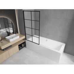 Mexen Alex Kádparaván 1 részes 70 x 140 cm, fekete wzór fix- 893-070-000-70-77 Kádparaván Fürdökád Mexen