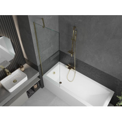 Mexen Next Kádparaván 1 részes 60 x 150 cm,  átlátszó nano, arany - 895-060-000-00-00-50 Kádparaván