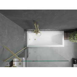 Mexen Next Kádparaván 1 részes 90 x 150 cm,  átlátszó nano, arany - 895-090-000-00-00-50 Kádparaván
