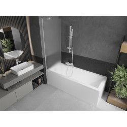 Mexen Next Kádparaván 1 részes 60 x 150 cm, szron,  fehér  - 895-060-000-00-30-20 Kádparaván Fürdökád Mexen
