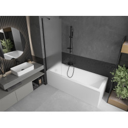 Mexen Next Kádparaván 1 részes 60 x 150 cm, szron, fekete - 895-060-000-00-30-70 Kádparaván Fürdökád Mexen
