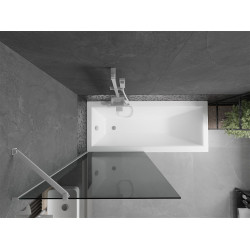 Mexen Next Kádparaván 1 részes 80 x 150 cm, grafit,  fehér  - 895-080-000-00-40-20 Kádparaván