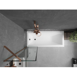 Mexen Next Kádparaván 1 részes 50 x 150 cm, fekete wzór, rózsa arany - 895-050-000-00-70-60 Kádparaván