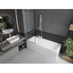 Mexen Next Kádparaván 1 részes 60 x 150 cm, fekete wzór,  fehér  - 895-060-000-00-70-20 Kádparaván Fürdökád Mexen