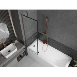 Mexen Next Kádparaván 1 részes 60 x 150 cm, fekete wzór, rózsa arany - 895-060-000-00-70-60 Kádparaván