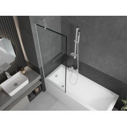 Mexen Next Kádparaván 1 részes 70 x 150 cm, fekete wzór,  fehér  - 895-070-000-00-70-20 Kádparaván
