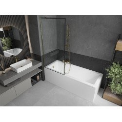 Mexen Next Kádparaván 1 részes 80 x 150 cm, fekete wzór, arany - 895-080-000-00-70-50 Kádparaván Fürdökád Mexen