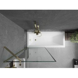 Mexen Next Kádparaván 1 részes 80 x 150 cm, fekete wzór, arany - 895-080-000-00-70-50 Kádparaván