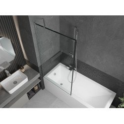 Mexen Next Kádparaván 1 részes 90 x 150 cm, fekete wzór, króm - 895-090-000-00-70-01 Kádparaván