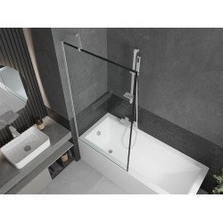 Mexen Next Kádparaván 1 részes 90 x 150 cm, fekete wzór,  fehér  - 895-090-000-00-70-20 Kádparaván