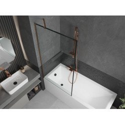 Mexen Next Kádparaván 1 részes 90 x 150 cm, fekete wzór, rózsa arany - 895-090-000-00-70-60 Kádparaván