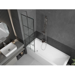 Mexen Next Kádparaván 1 részes 50 x 150 cm, fekete wzór, króm - 895-050-000-00-77-01 Kádparaván