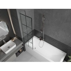Mexen Next Kádparaván 1 részes 50 x 150 cm, fekete wzór, króm - 895-050-000-00-77-01 Kádparaván