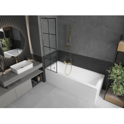 Mexen Next Kádparaván 1 részes 50 x 150 cm, fekete wzór, arany - 895-050-000-00-77-50 Kádparaván