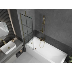 Mexen Next Kádparaván 1 részes 50 x 150 cm, fekete wzór, arany - 895-050-000-00-77-50 Kádparaván
