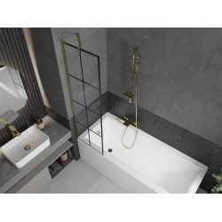 Mexen Next Kádparaván 1 részes 50 x 150 cm, fekete wzór, arany - 895-050-000-00-77-50 Kádparaván