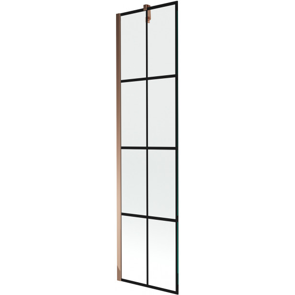 Mexen Next Kádparaván 1 részes 50 x 150 cm, fekete wzór, rózsa arany - 895-050-000-00-77-60 Kádparaván