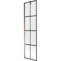 Mexen Next Kádparaván 1 részes 50 x 150 cm, fekete wzór, rózsa arany - 895-050-000-00-77-60 Kádparaván Fürdökád Mexen