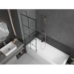 Mexen Next Kádparaván 1 részes 60 x 150 cm, fekete wzór, króm - 895-060-000-00-77-01 Kádparaván