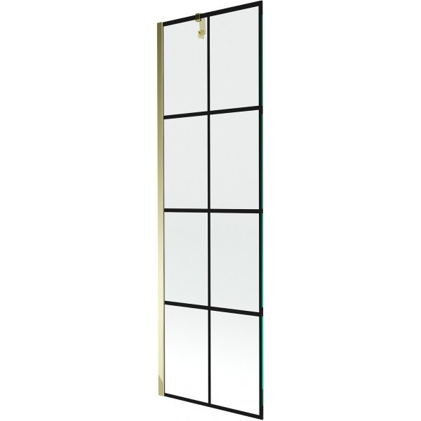 Mexen Next Kádparaván 1 részes 60 x 150 cm, fekete wzór, arany - 895-060-000-00-77-50 Kádparaván