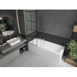 Mexen Next Kádparaván 1 részes 60 x 150 cm, fekete wzór, arany - 895-060-000-00-77-50 Kádparaván