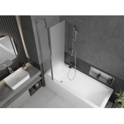 Mexen Flip Kádparaván 1 részes 80 x 150 cm, szron, króm - 894-080-101-01-30 Kádparaván