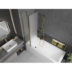 Mexen Flip Kádparaván 1 részes 80 x 150 cm, szron, arany - 894-080-101-50-30 Kádparaván