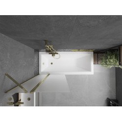 Mexen Flip Kádparaván 1 részes 80 x 150 cm, szron, arany - 894-080-101-50-30 Kádparaván